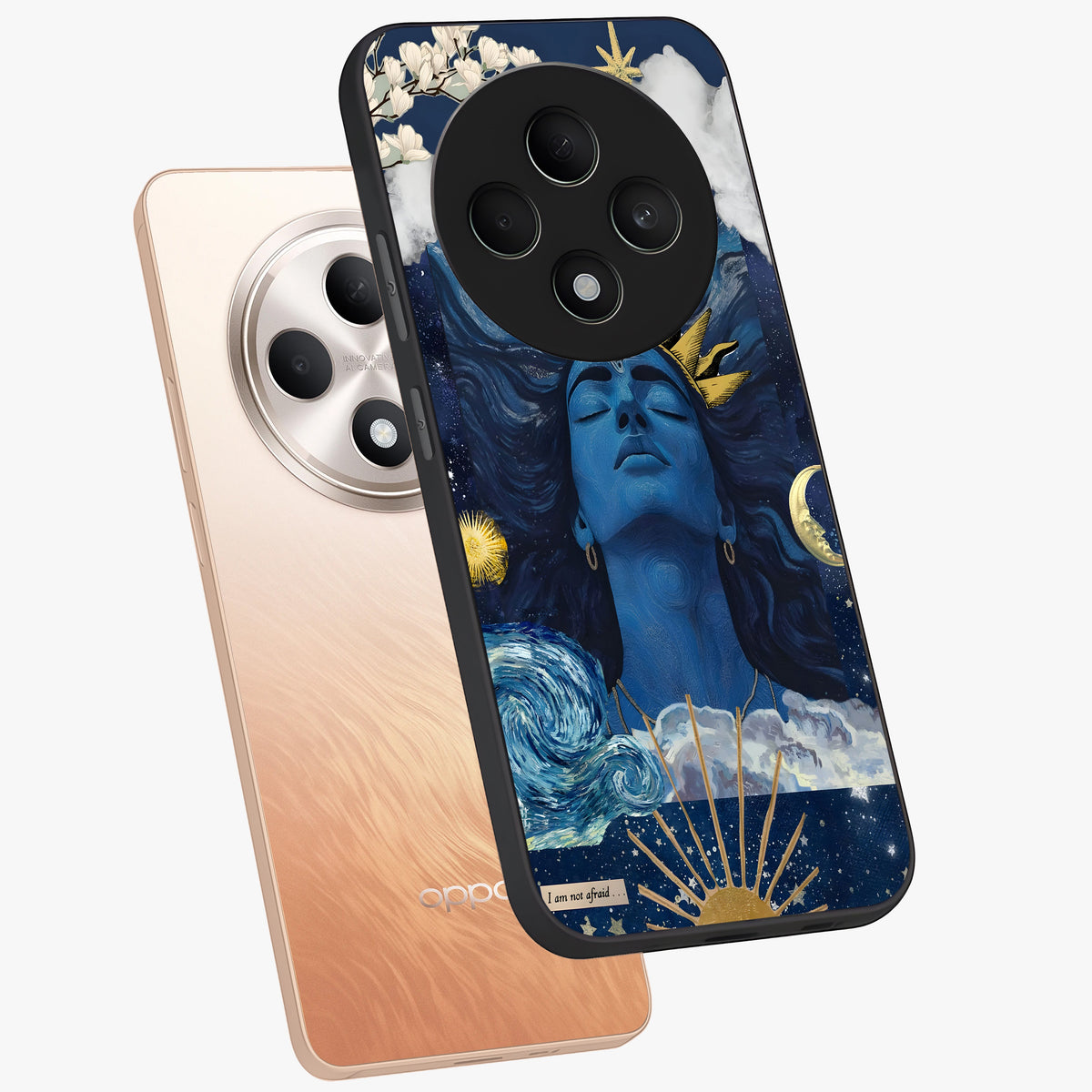 Aesthetic Lord Shiva Glass Case displayed in angled mockup highlighting spiritual Shiva illustration and sacred aesthetic design.