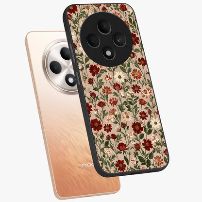 Biege Flower With Leaf Glass Case displayed in angled mockup highlighting minimal floral leaf design and elegant aesthetic.
