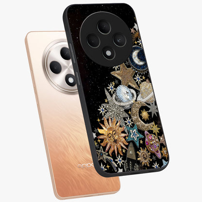 Cosmic Sparkle Dreams Glass Case displayed in angled mockup highlighting dreamy star sparkle design with celestial aesthetic.