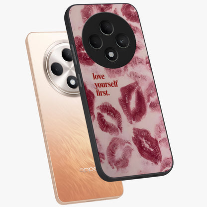 Crimson Kiss Love Glass Case displayed in angled mockup highlighting bold love inspired design with modern aesthetic style.
