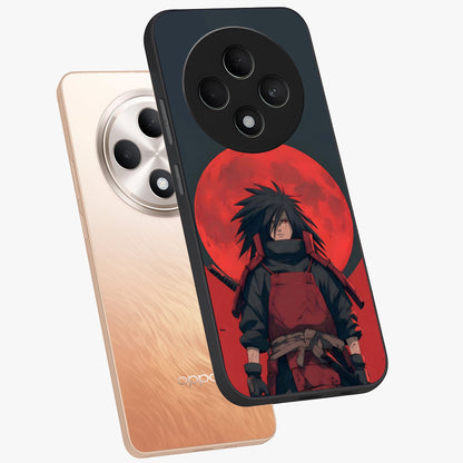 Crimson Moon Warlord Glass Case displayed in angled mockup highlighting dramatic crimson moon design with fantasy aesthetic.