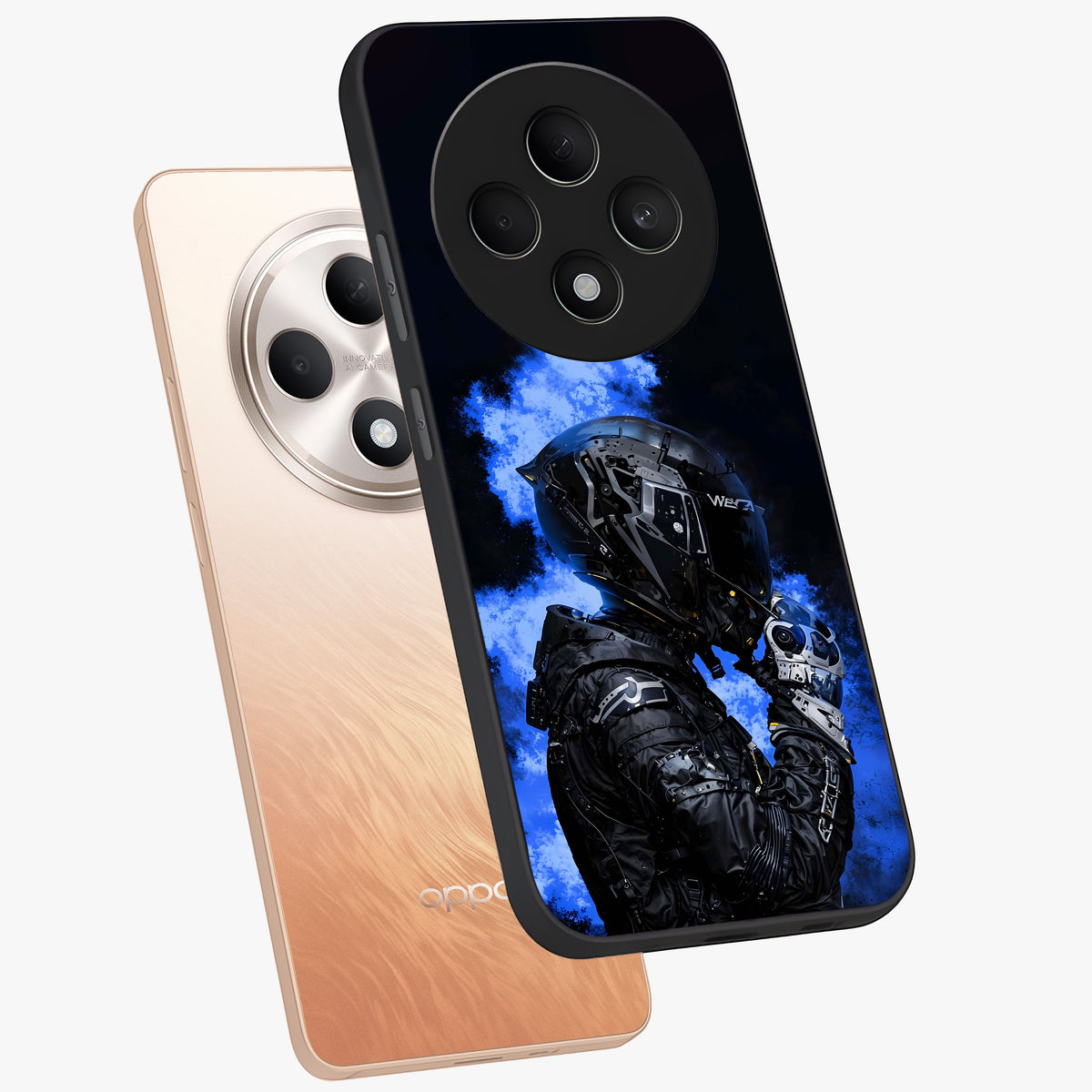 Cyber Sentinel Protocol Glass Case displayed in angled mockup highlighting digital cyber design with sci-fi aesthetic style.