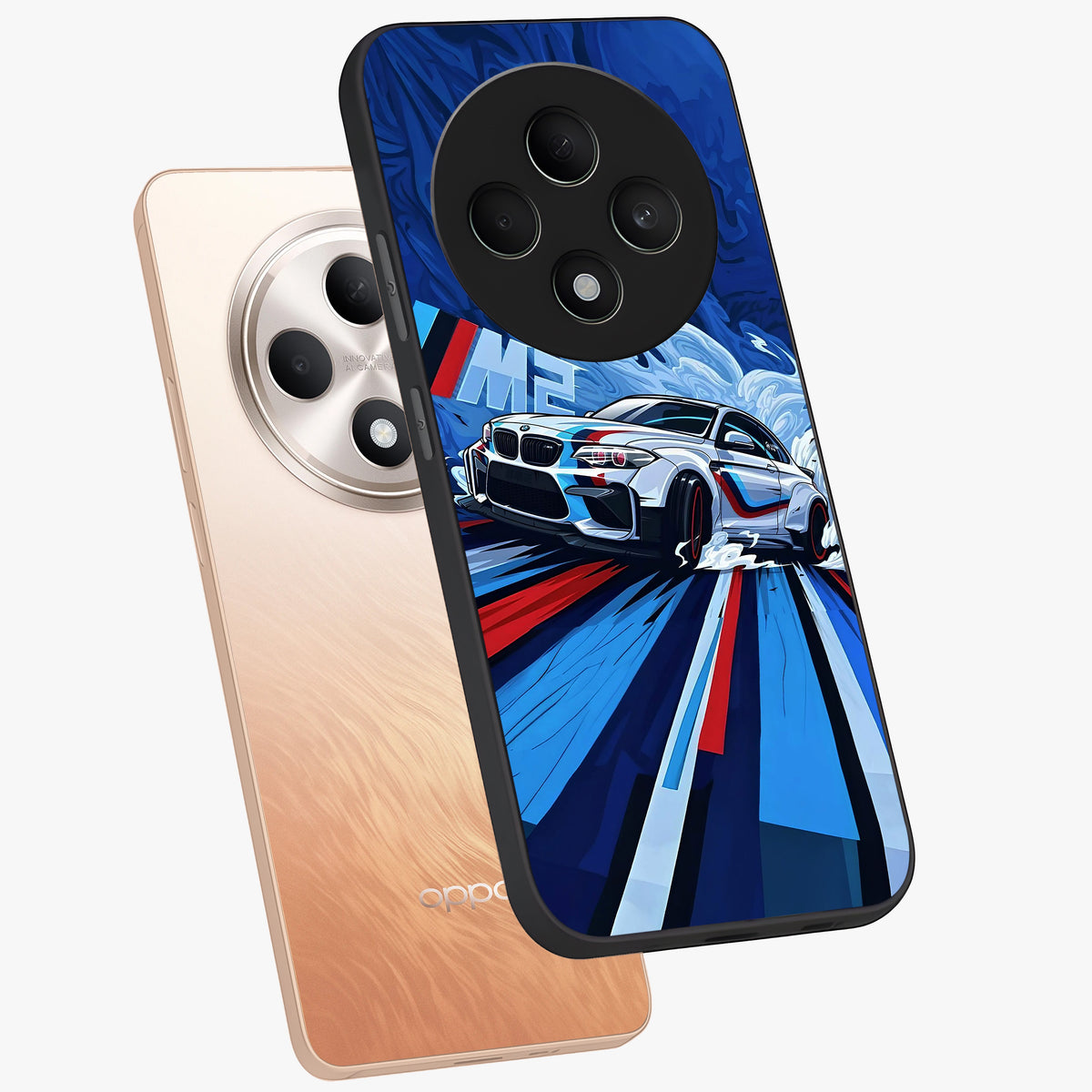 Drift Power Rush Glass Case displayed in angled mockup highlighting powerful drift car design with sporty aesthetic style.