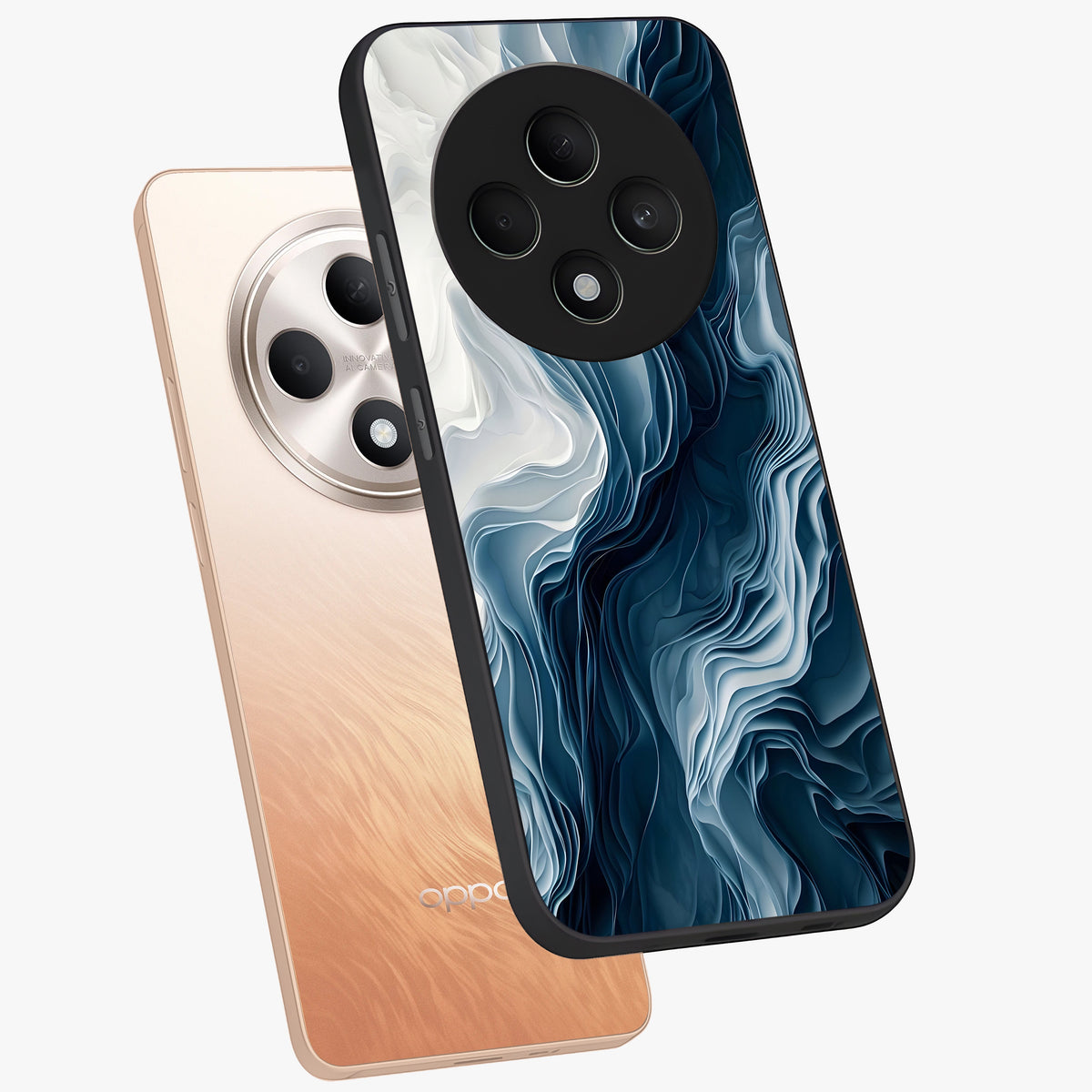 Ethereal Paper Marble Glass Case displayed in angled mockup highlighting elegant marble pattern with modern aesthetic style.