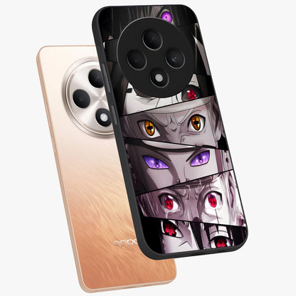 Eyes of Destiny Glass Case displayed in angled mockup highlighting bold eye illustration with mystical aesthetic style.