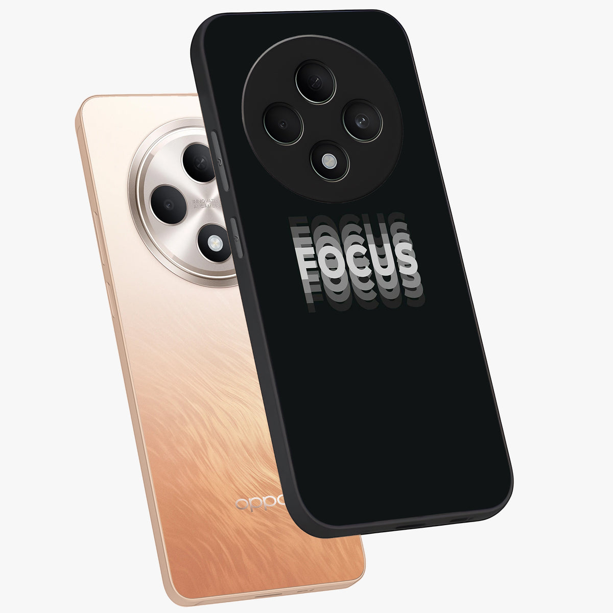 Focus Mode On Glass Case displayed in angled mockup highlighting clean minimal text artwork with modern aesthetic style.