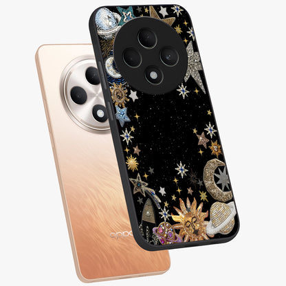 Galactic Jewel Stars Glass Case displayed in angled mockup highlighting shining celestial star design with cosmic aesthetic style.