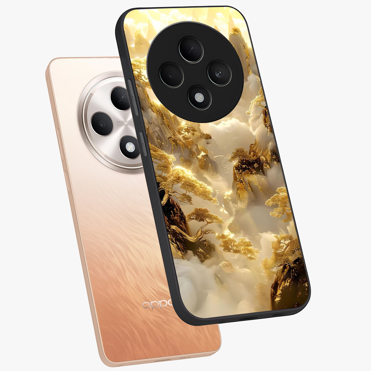 Gates Of Illumination Glass Case displayed in angled mockup highlighting radiant portal inspired design with fantasy aesthetic.