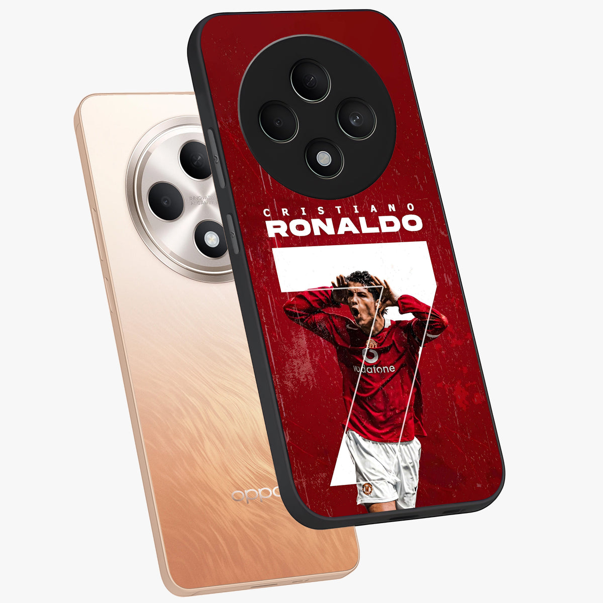 Goal Celebration Legacy Glass Case displayed in angled mockup highlighting energetic sports celebration design with bold athletic theme.