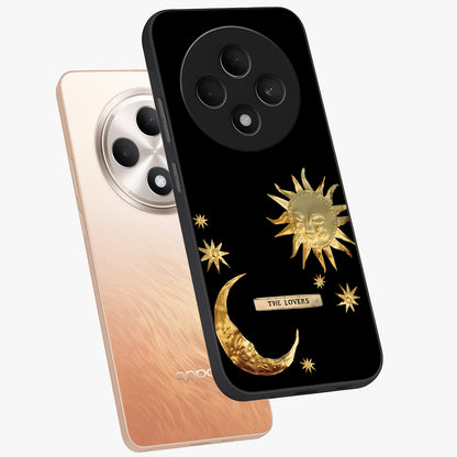 Gold Sun Blush Glass Case displayed in angled mockup highlighting radiant sun design with warm golden aesthetic.