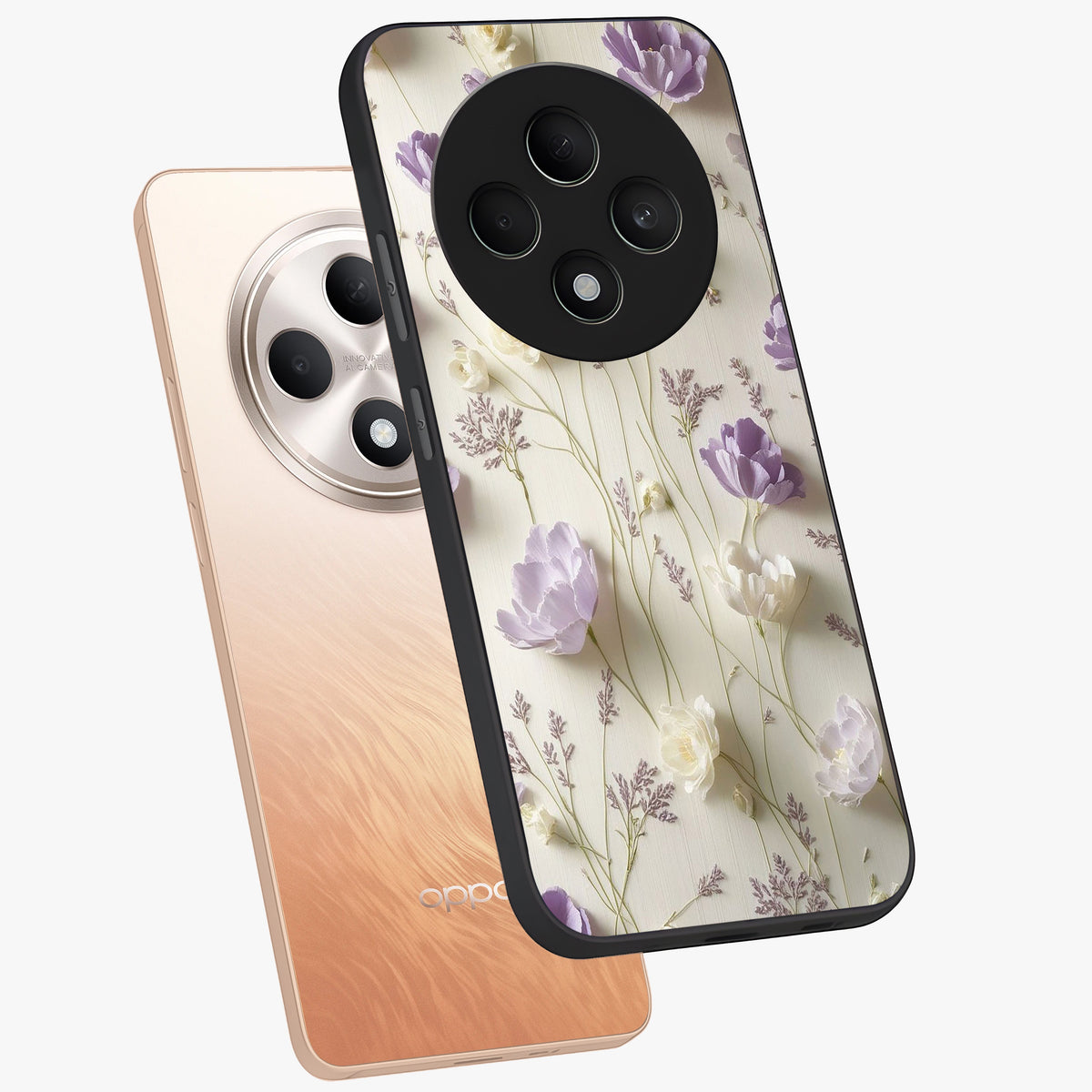 Lilac Breeze Harmony Glass Case displayed in angled mockup highlighting calm lilac breeze design with soothing aesthetic style.