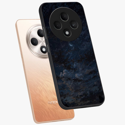 Lunar Veil Silence Glass Case displayed in angled mockup highlighting soft lunar design with peaceful celestial aesthetic.