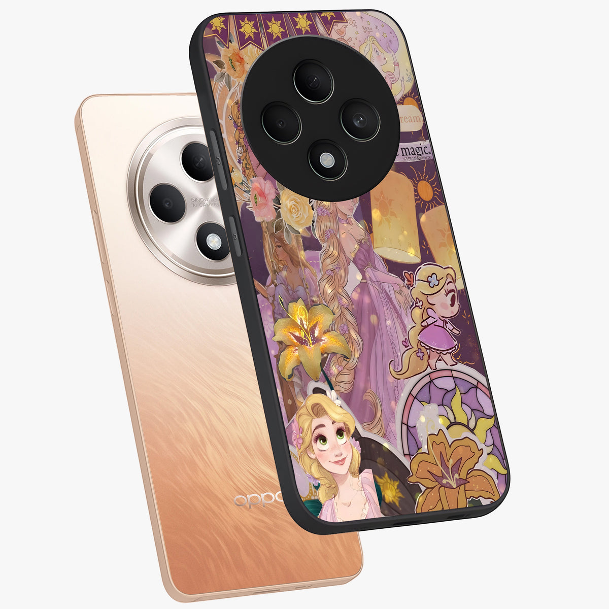 Magical Tangled Dream Glass Case displayed in angled mockup highlighting whimsical fantasy design with magical aesthetic.