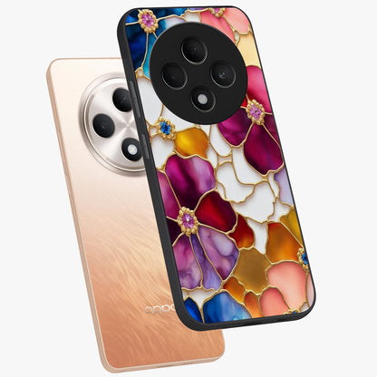 Marble Flower Pattern Glass Case displayed in angled mockup highlighting elegant marble floral design with modern aesthetic.