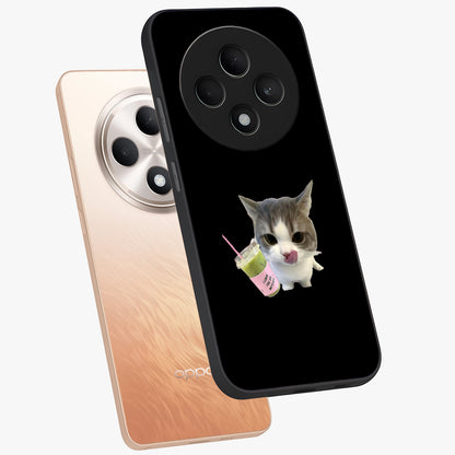 Matcha Cat Style Glass Case displayed in angled mockup highlighting playful feline design with pastel matcha aesthetic.