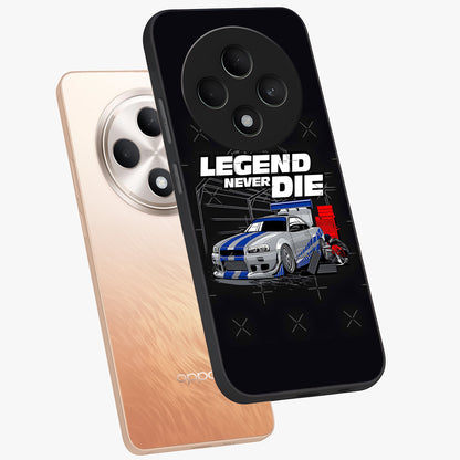 Midnight Racing Legacy Glass Case displayed in angled mockup highlighting dynamic automotive design with bold midnight aesthetic.