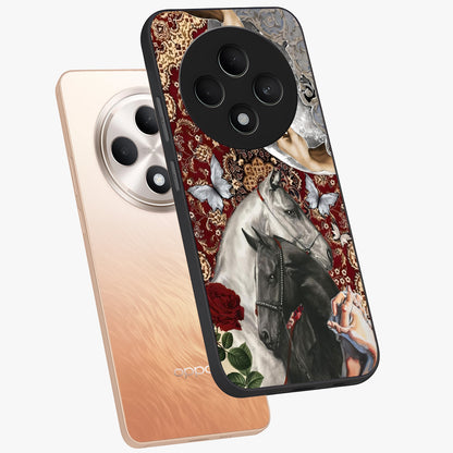 Moonlit Royal Stallion Glass Case displayed in angled mockup highlighting powerful stallion illustration with royal night aesthetic.