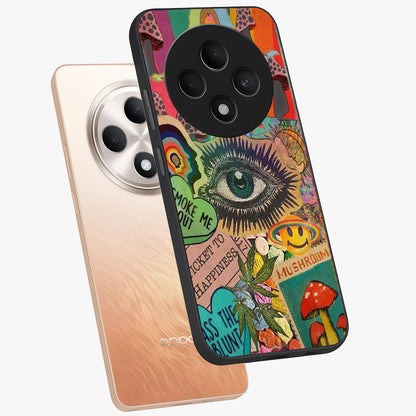 Mystic Eye Wonderland Glass Case displayed in angled mockup highlighting magical eye illustration with dreamy aesthetic.