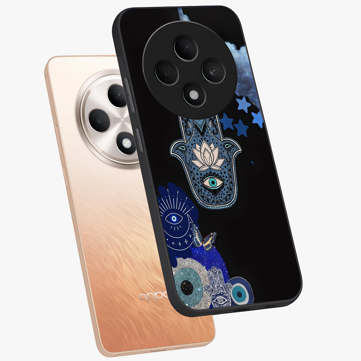 Mystic Hand Aura Glass Case displayed in angled mockup highlighting magical aura design with spiritual aesthetic style.