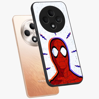 Omg Spiderman Glass Case displayed in angled mockup highlighting dynamic hero illustration with action comic aesthetic.