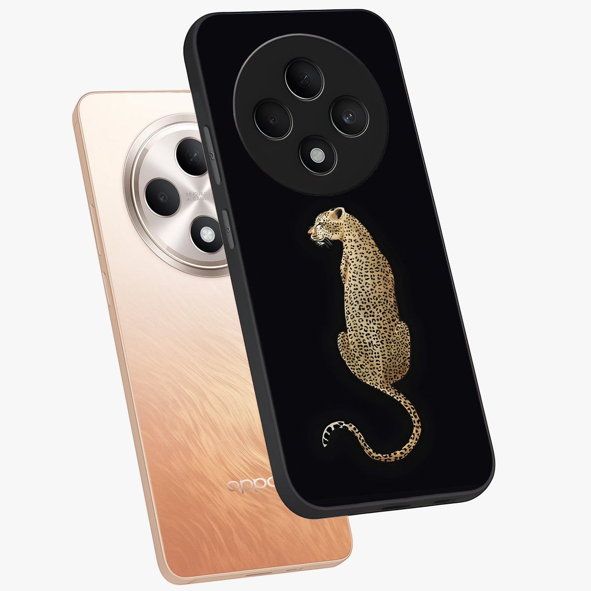 Regal Leopard Glass Case displayed in angled mockup highlighting powerful animal illustration with stylish wild aesthetic.