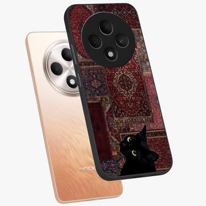 Regal Magic Cat Apple Glass Case displayed in angled mockup highlighting whimsical feline design with fantasy aesthetic.