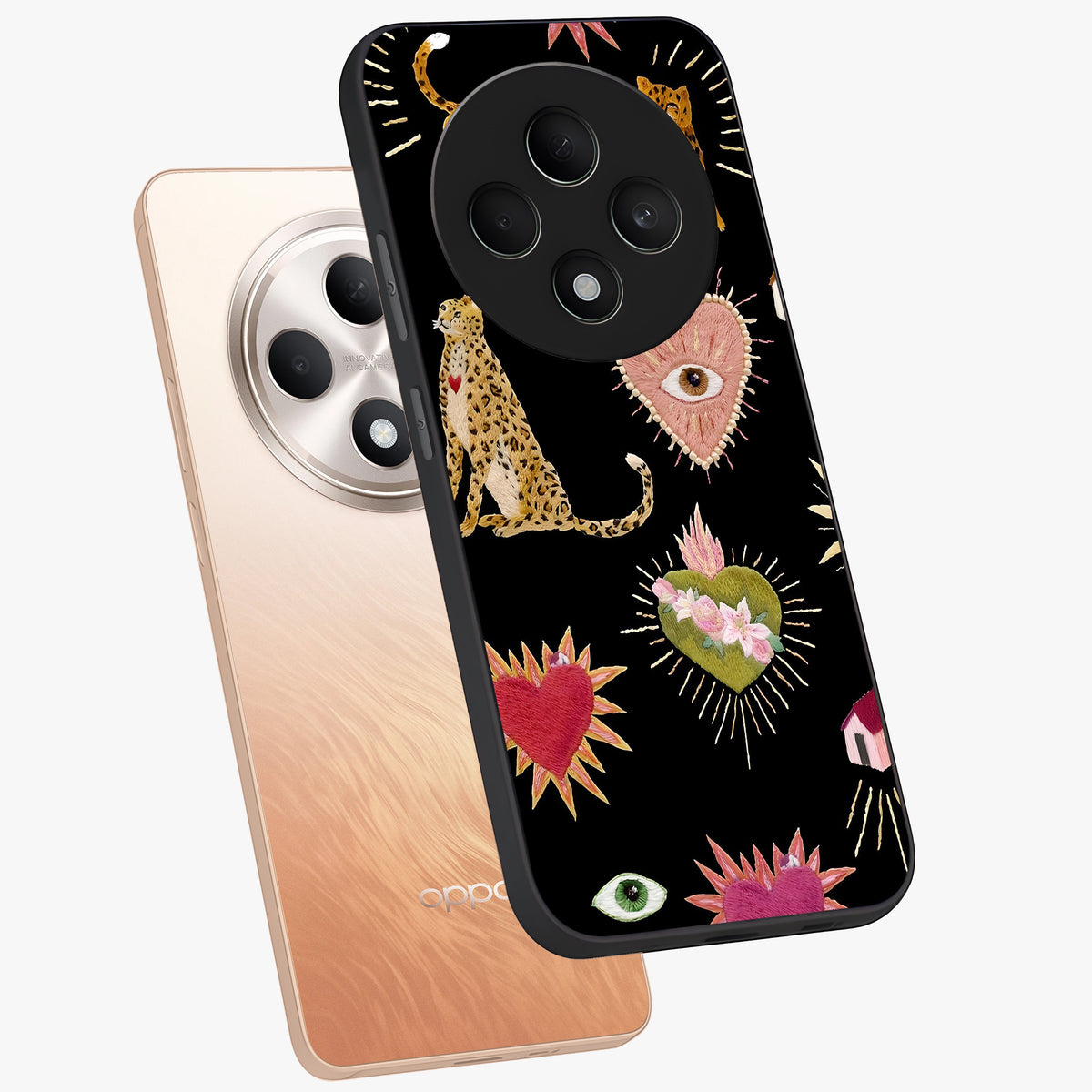 Sacred Jungle Heart Glass Case displayed in angled mockup highlighting lush tropical design with natural aesthetic style.