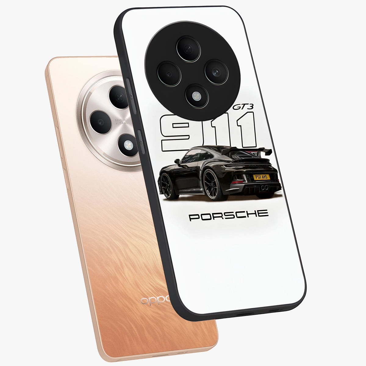 Turbo Legacy Icon Glass Case displayed in angled mockup highlighting dynamic automotive design with performance aesthetic.