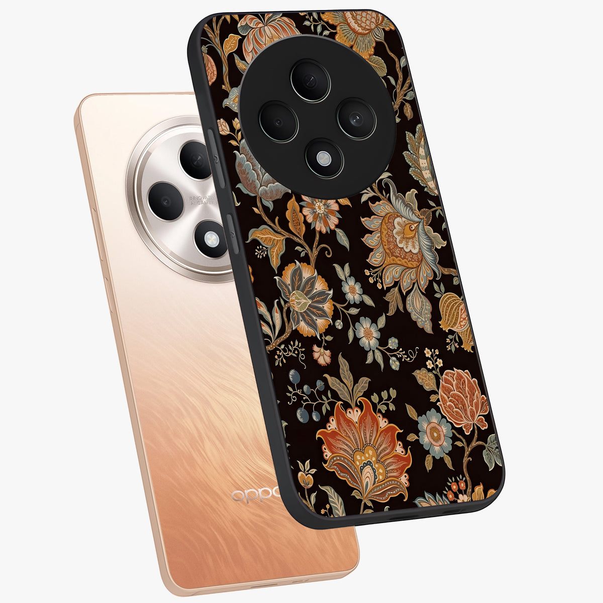 Vintage Floral Dream Glass Case displayed in angled mockup highlighting elegant vintage flower design with soft aesthetic style.