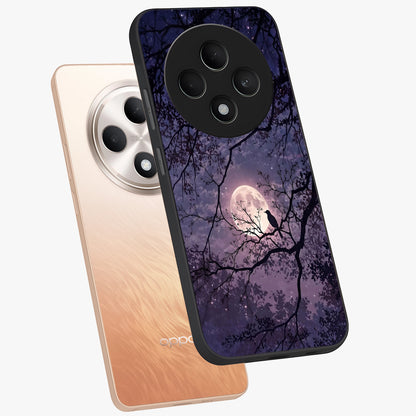 Whispering Moon Silence Glass Case displayed in angled mockup highlighting calm lunar design with dreamy night aesthetic.