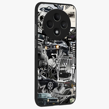 Aesthetic Dark Love Glass Case upright view showcasing dramatic romantic artwork with modern aesthetic style.