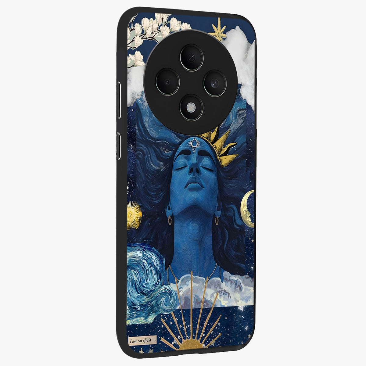 Aesthetic Lord Shiva Glass Case upright view showcasing powerful Lord Shiva artwork with devotional theme.