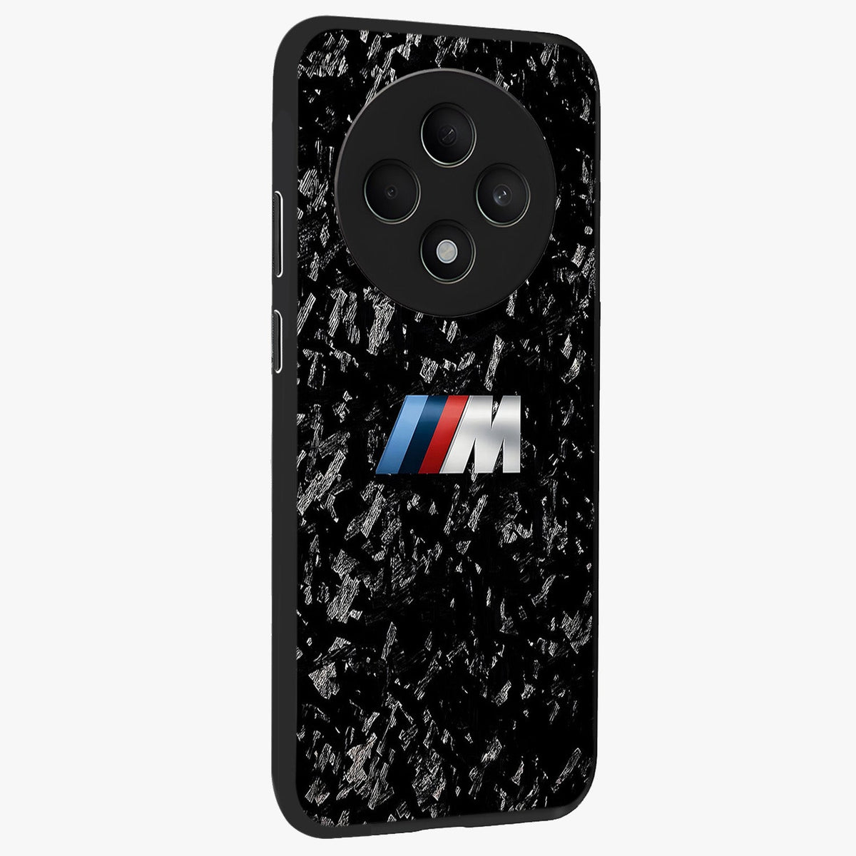 Carbon Speed Mark Glass Case upright view showcasing modern carbon speed graphic with bold automotive theme.