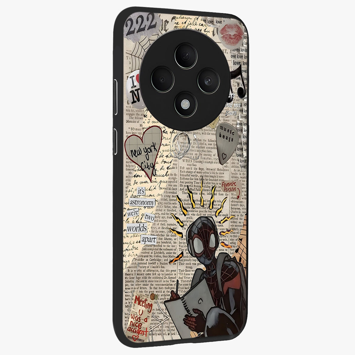City Dream Sketch Glass Case upright view showcasing urban skyline artwork with stylish hand drawn design.