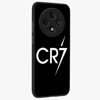 Cr7 Elite Strike Glass Case upright view showcasing energetic football inspired design with modern sports aesthetic.