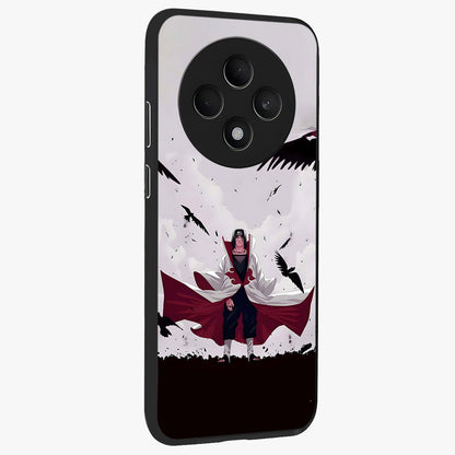 Crimson Crow Ascension Glass Case upright view showcasing dramatic crow artwork with bold gothic theme.