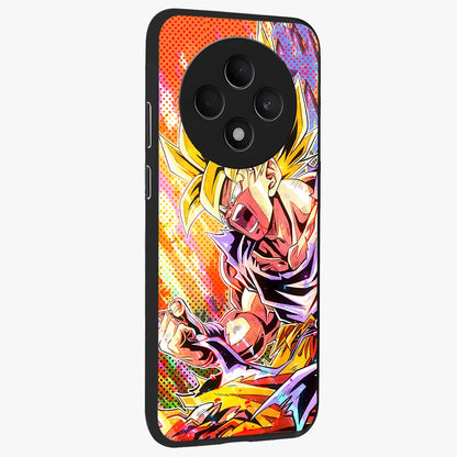 Firing Goku Glass Case upright view showcasing energetic anime artwork with bold warrior theme.