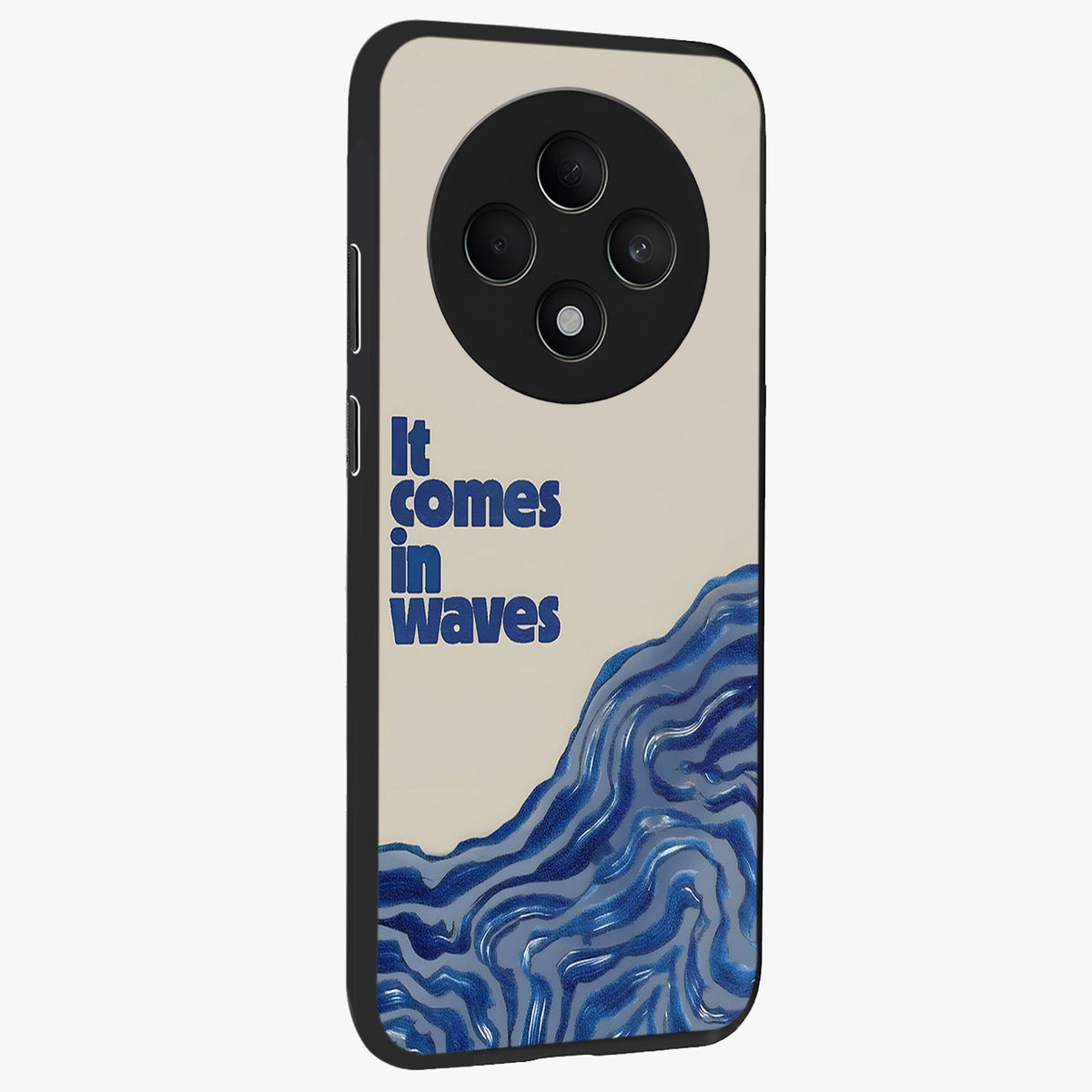 Itachi Sharingan Glass Case upright view showcasing intense anime eye artwork with bold character theme.
