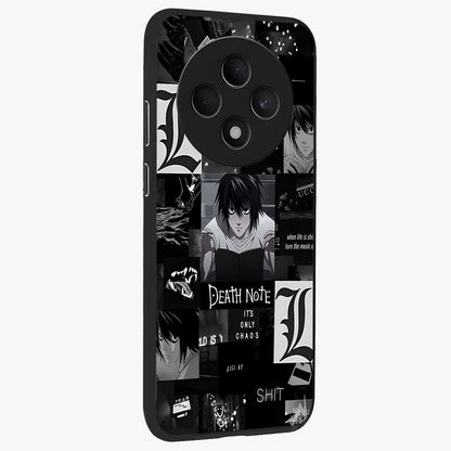 Midnight Chaos Mind Glass Case upright view showcasing expressive abstract artwork with bold dark theme.
