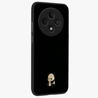 Midnight Panda Love Glass Case upright view showcasing charming panda artwork with playful romantic theme.