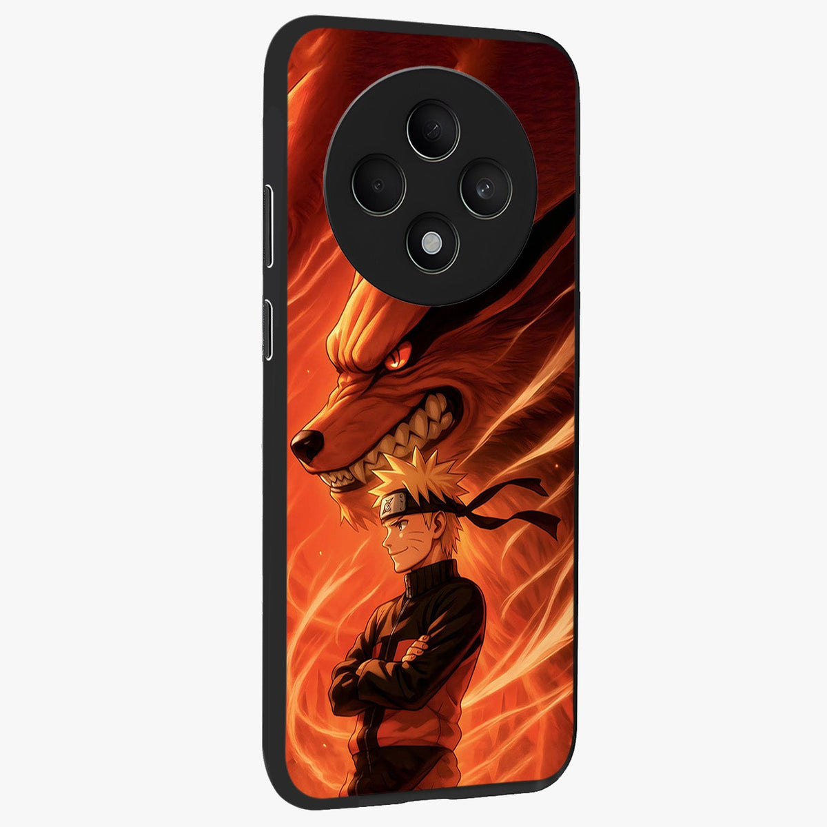 Nine Tails Legacy Glass Case upright view showcasing dramatic nine-tails artwork with intense anime themed design.