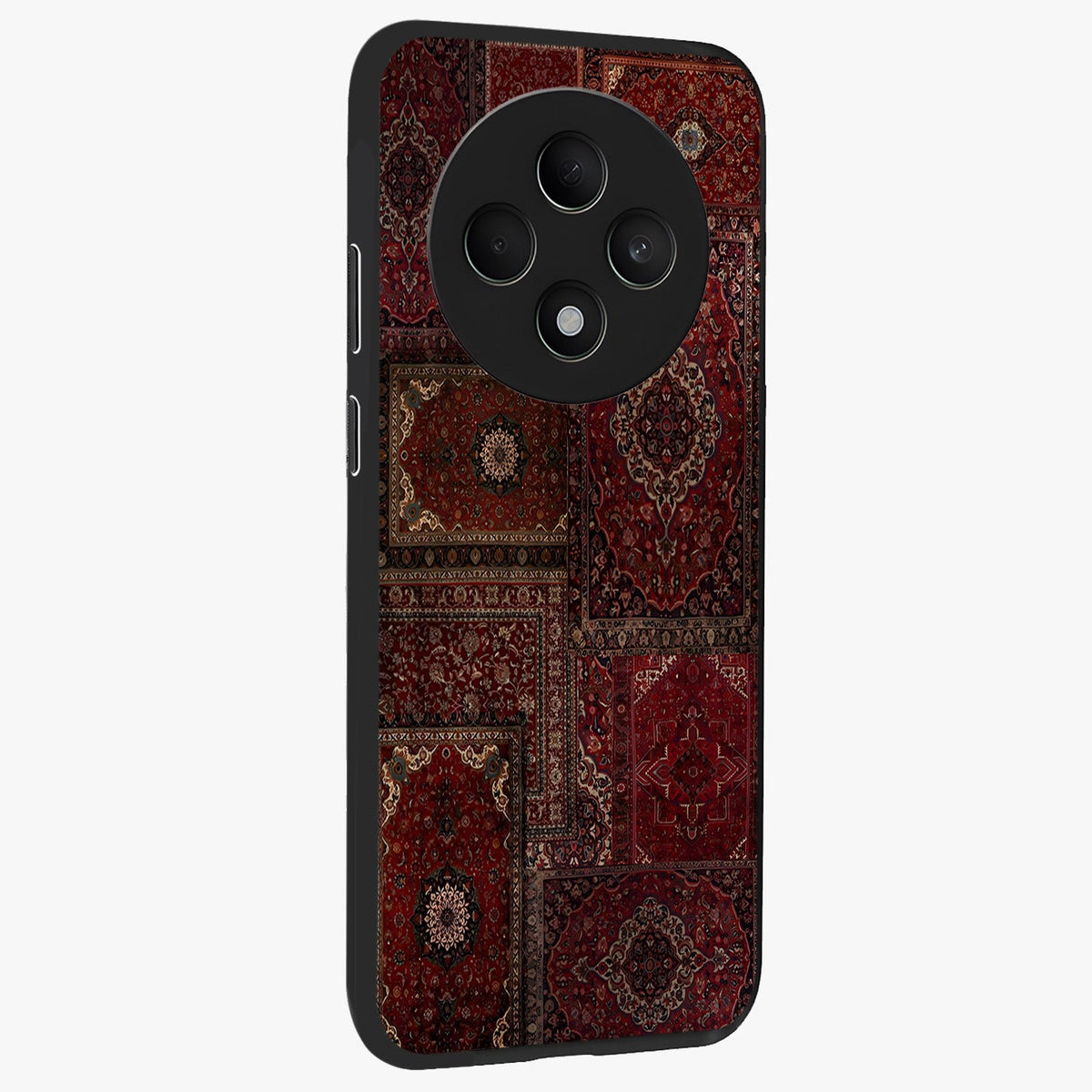 Persian Velvet Tale Glass Case upright view showcasing elegant Persian artwork with classic heritage theme.