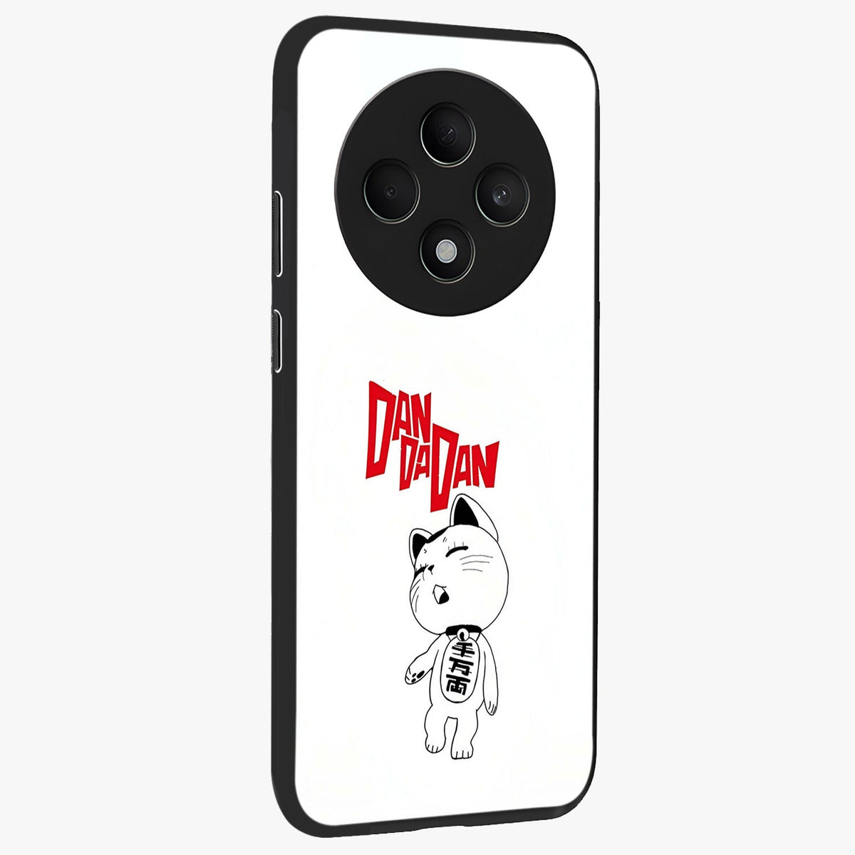 Playful Spirit Charm Glass Case upright view showcasing vibrant charm artwork with fun artistic theme.
