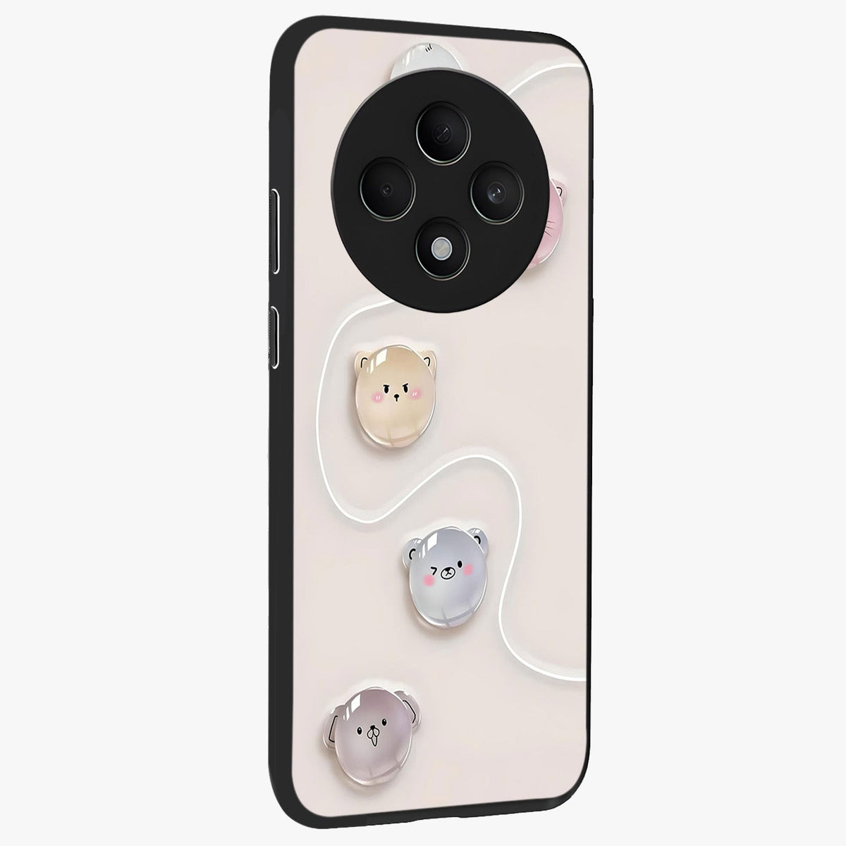 Puffy Face Parade Glass Case upright view showcasing adorable character artwork with cheerful animated theme.