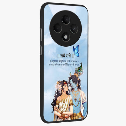 Radha Krishna Eternal Glass Case upright view showcasing sacred Radha Krishna artwork with eternal devotional theme.
