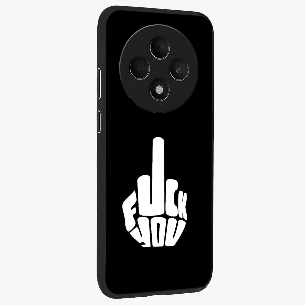 Rebel Mode On Glass Case upright view showcasing striking statement artwork with bold rebellious theme.