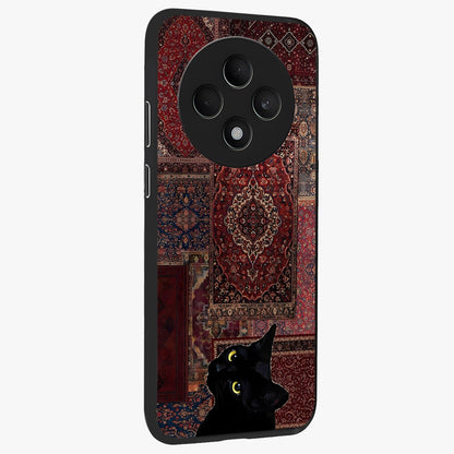 Regal Magic Cat Apple Glass Case upright view showcasing charming cat artwork with playful magical theme.