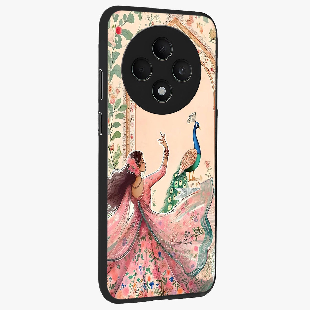 Royal Grace Muse Glass Case upright view showcasing stylish artistic artwork with sophisticated royal theme.