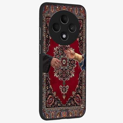 Royal Touch Reach Glass Case upright view showcasing stylish royal inspired artwork with graceful theme.