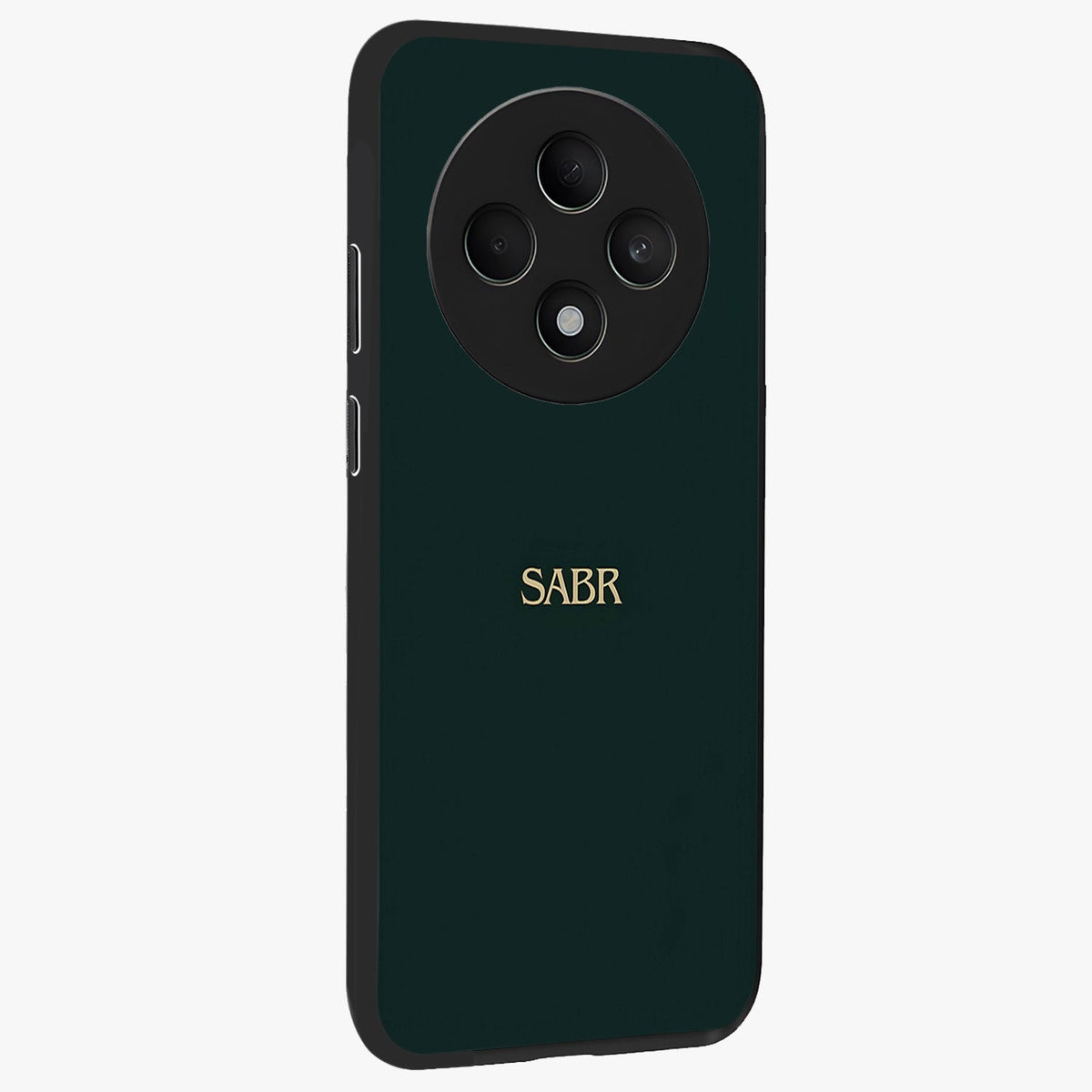 Sabr Minimal Patience Glass Case upright view showcasing calm minimalist artwork with motivational patience theme.
